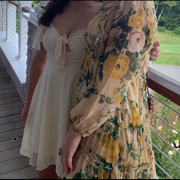 Lulu’s Cream Swiss Dot Dress - Picture 3 of 4